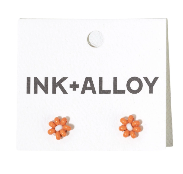 INK+ALLOY Game Day Flower Beaded Post Earrings