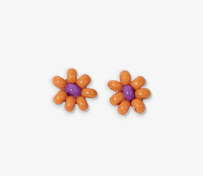 INK+ALLOY Game Day Flower Beaded Post Earrings