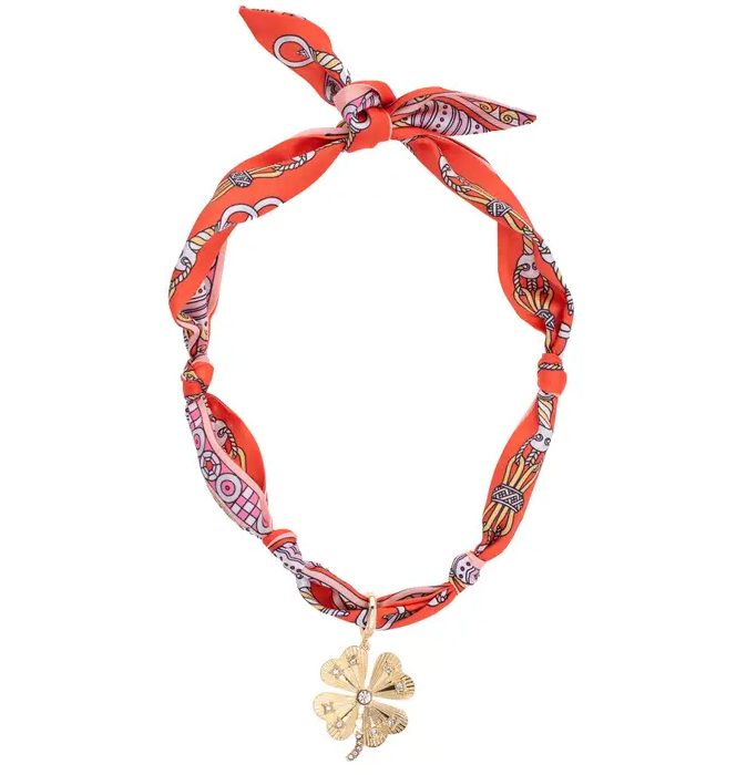 Briar Pave Clover Scarf Necklace