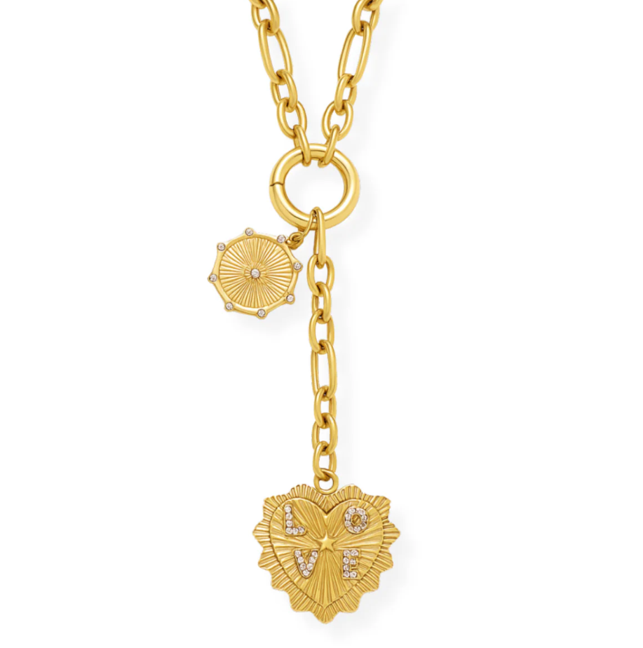 Ellie Vail Nikita Toggle Chain Medallion Lariat Necklace