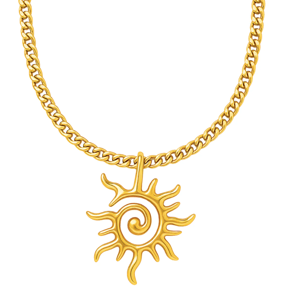 Ellie Vail Danica Oversized Sun Pendant Necklace