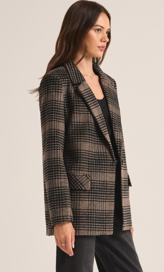 Z Supply Kingston Relaxed Plaid Blazer