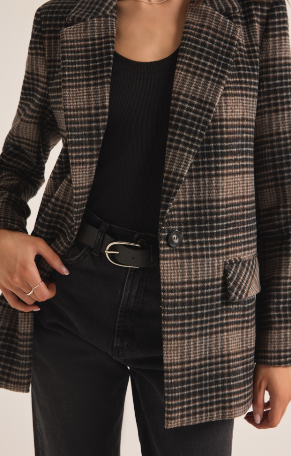 Z Supply Kingston Relaxed Plaid Blazer