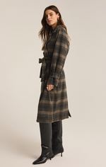 Z Supply Jackie Plaid Trench