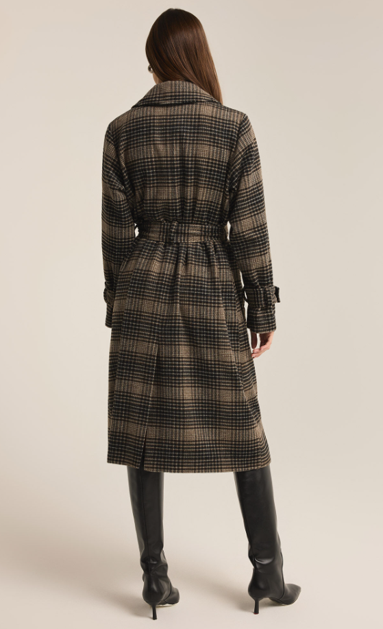 Z Supply Jackie Plaid Trench