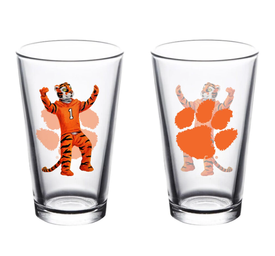 Clemson Mascot Pint Glass