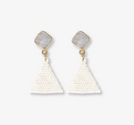 INK+ALLOY Celia Small Drop Triangle with Semi-Precious Stone Post Earrings