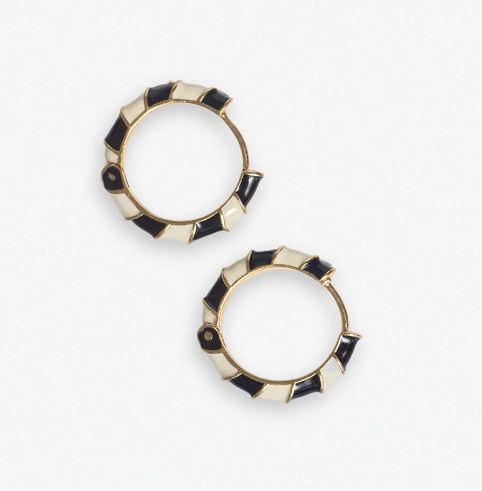 INK+ALLOY Pippa Twisted Colorblock Enamel Hoop Earrings