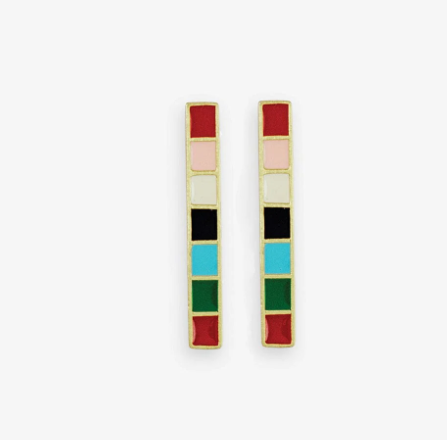 INK+ALLOY Adele Colorblock Enamel Bar Earrings