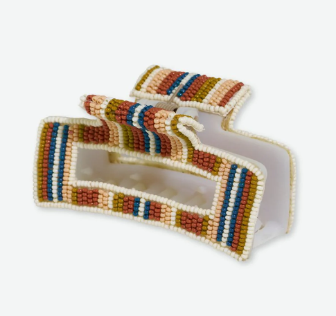 INK+ALLOY Lola Stripes Beaded Hair Claw Clip