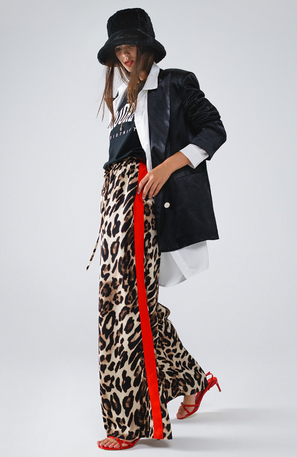 Celeste Striped Leopard Pants