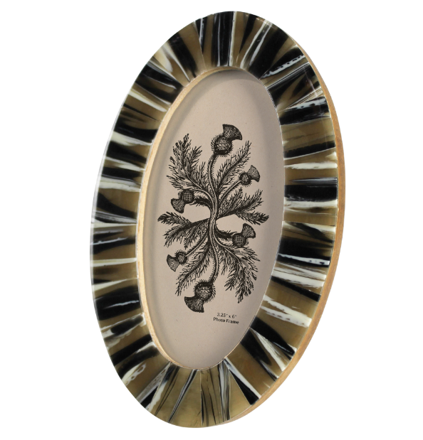 Oval Marbled Resin Photo Frame