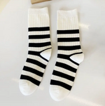 Simple Black and White Striped Socks