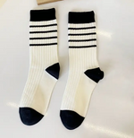 Simple Black and White Striped Socks