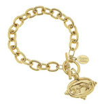 Susan Shaw Gold Tiger Italian Intaglio Bracelet