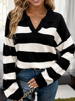 Amika Striped Collared Sweater