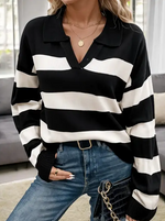 Amika Striped Collared Sweater