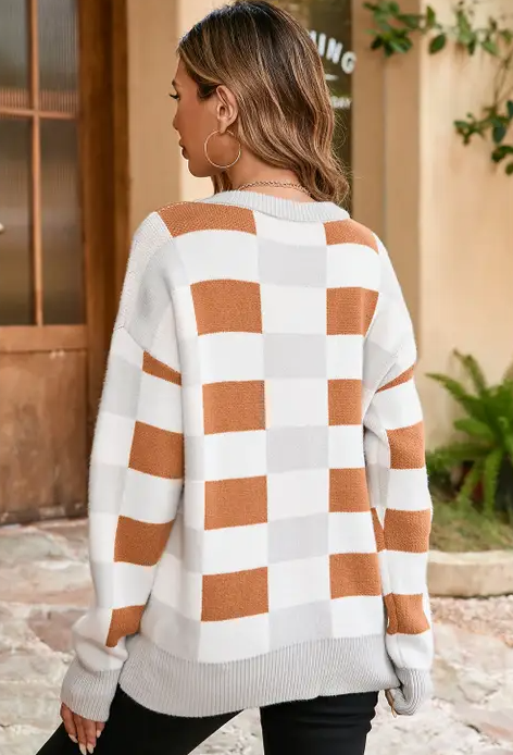 Giselle Checkered Edge Sweater