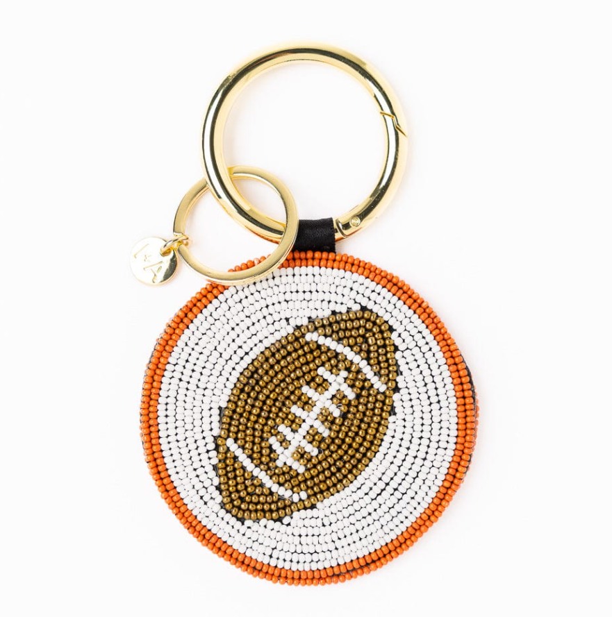 INK+ALLOY Football Beaded Bag Charm