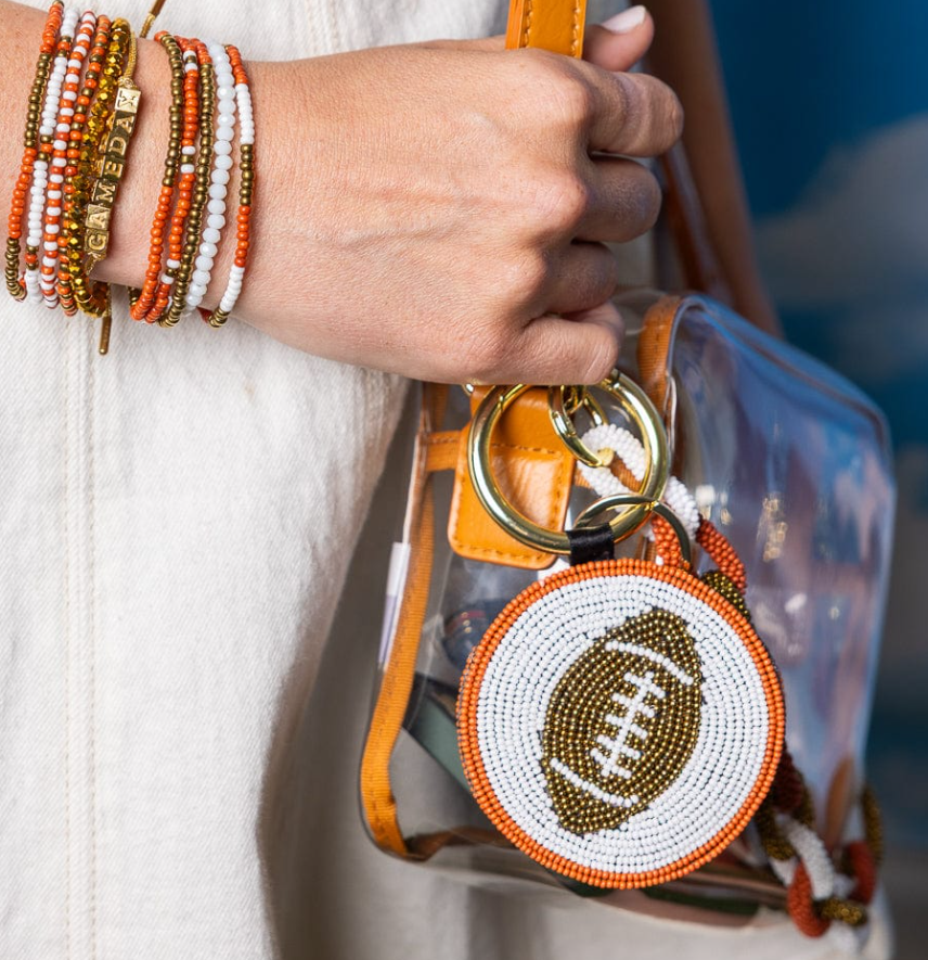 INK+ALLOY Football Beaded Bag Charm