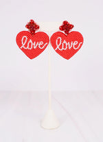 Caroline Hill Love Heart Beaded Earrings