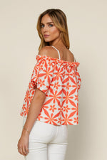 Giana Embroidered Off Shoulder Top