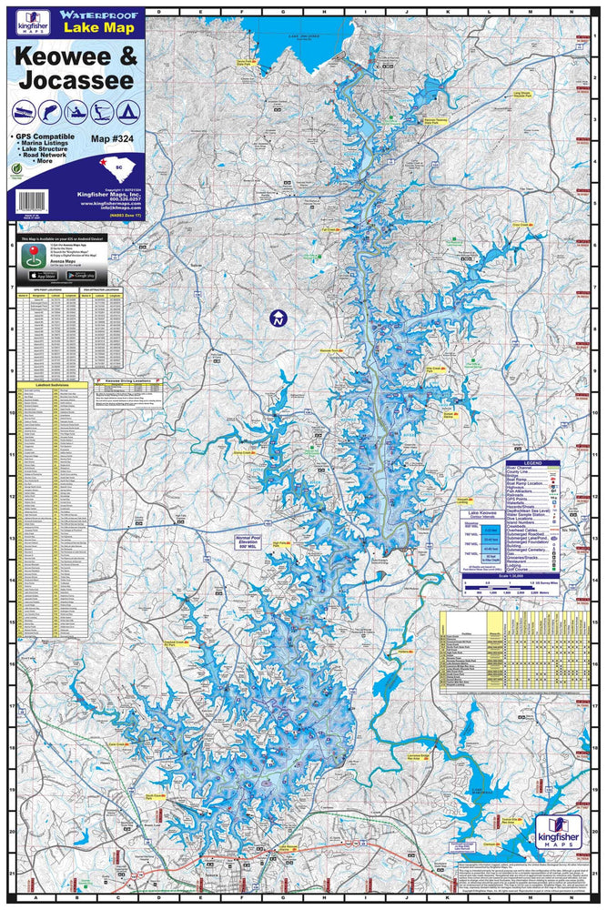 Kingfisher Maps Lakes Keowee & Jocasse