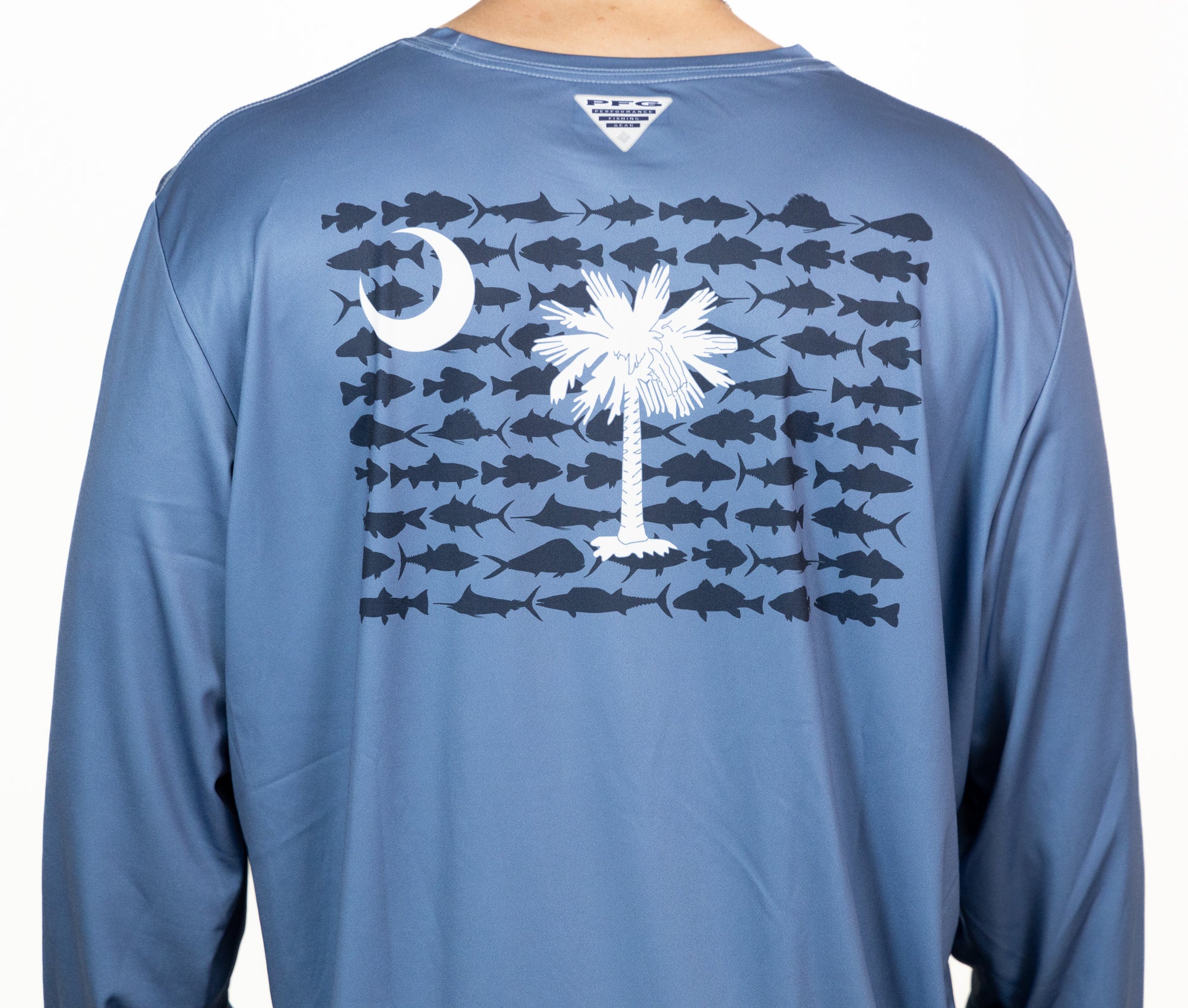 Columbia Men's Terminal Tackle PFG Fish Flag Long Sleeve Shirt Icy Morn 2x