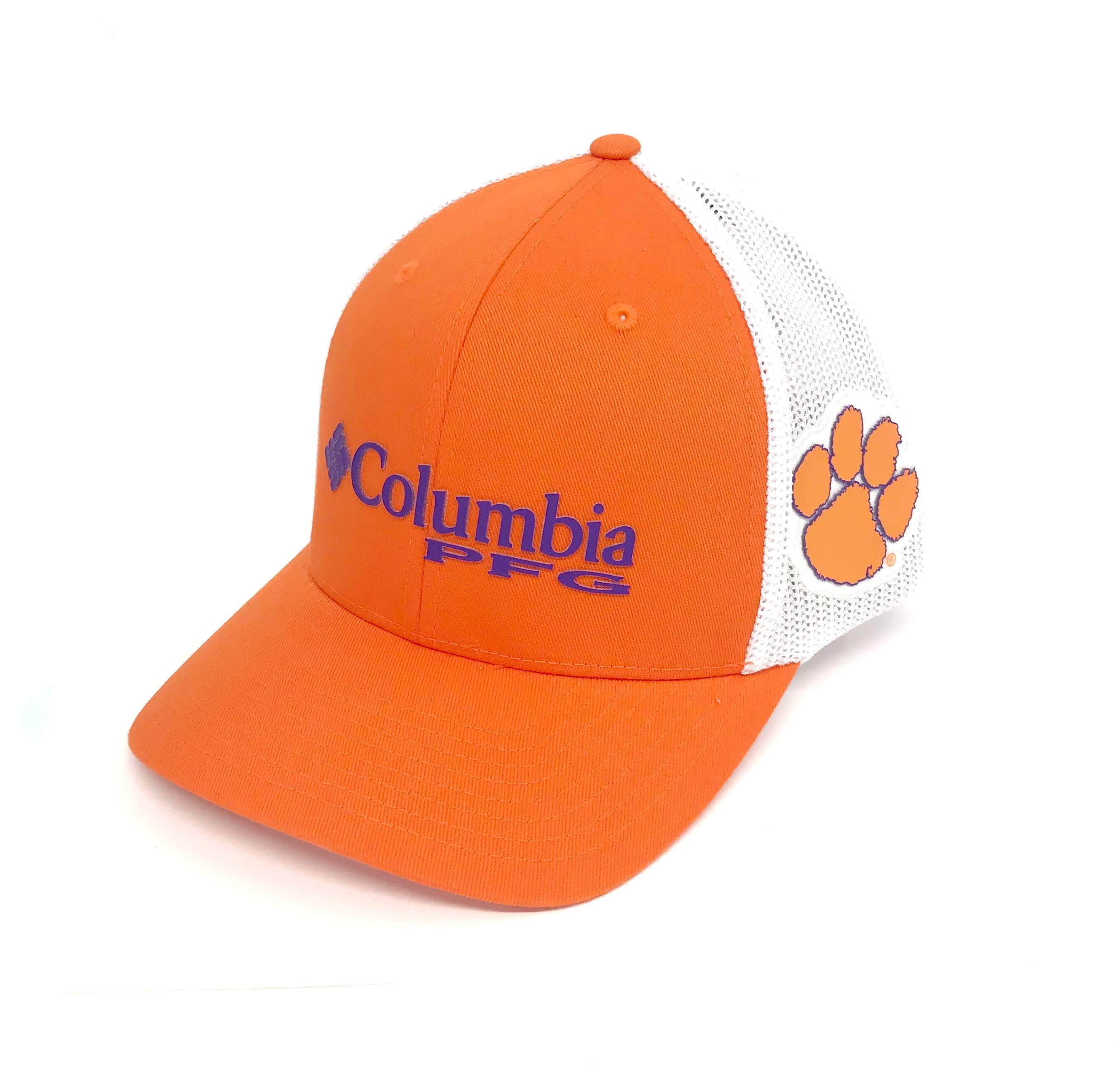 Columbia PFG Mesh Ball Cap - Clemson - L/XL - Orange