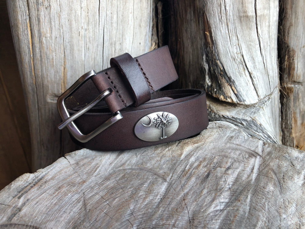 Zep-Pro Concho Brown No Tip Leather Studded Belt