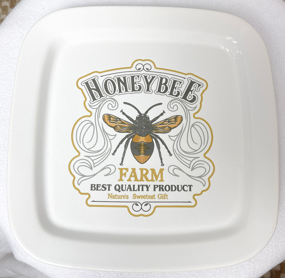 Naturally Bee Ceramic Square Plate