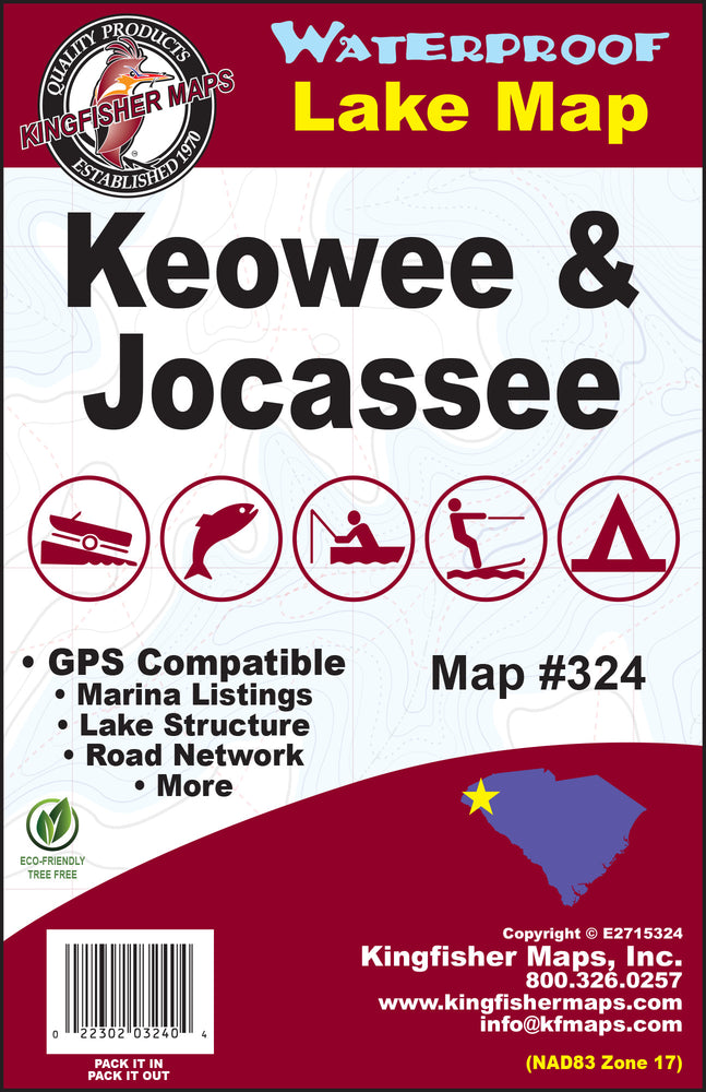 Kingfisher Maps Lakes Keowee & Jocasse