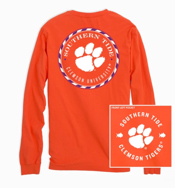 Southern Tide Clemson Tigers Long Sleeve Medallion T-Shirt