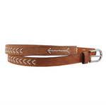 Western Stitched Skinny Leather Belt