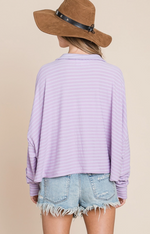 Caspia Striped Cropped Shacket
