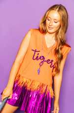 Queen of Sparkles Feather Sweater Tank