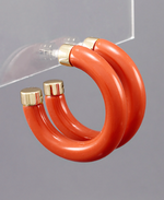 Gold Capped Acrylic Open Hoops