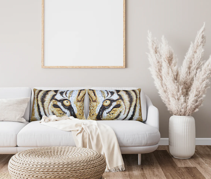 Bengal Tiger Embroidered Pillow