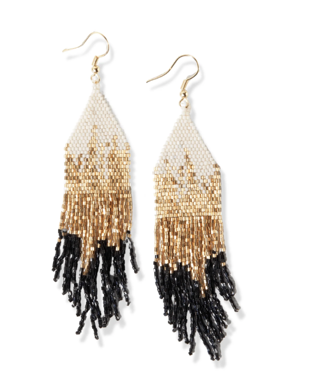 INK+ALLOY Claire Ombre Beaded Fringe Earrings