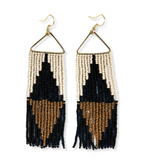 INK+ALLOY Brooke Split Diamond Beaded Fringe Earrings