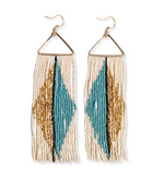 INK+ALLOY Erica Split Diamond Beaded Fringe Earrings