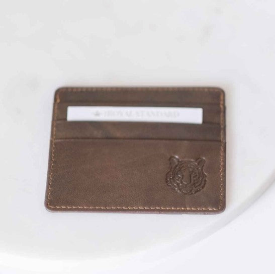 Tiger Leather Embossed Slim Wallet