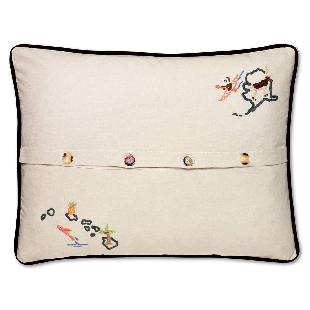 Catstudio America Hand-Embroidered Pillow
