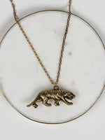 Walking Tiger 3D Gold Necklace